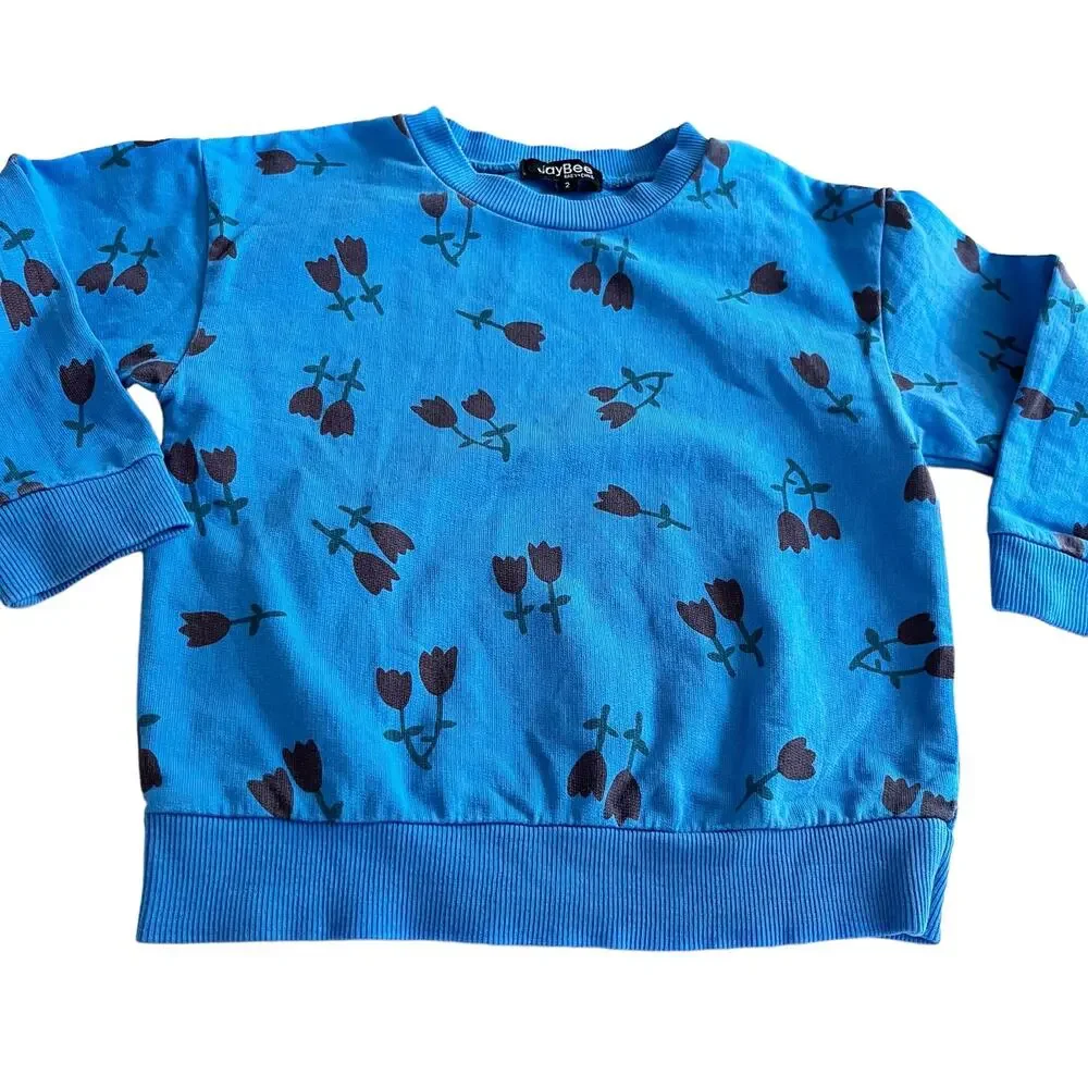 JayBee girls floral matching set outfit size 2
